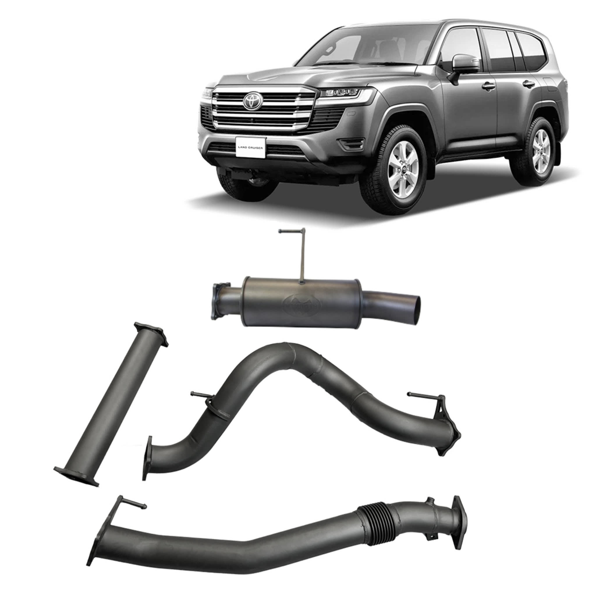 3.5" DPF Back Exhaust for Toyota Landcruiser 300 Series Wagon / SUV with Muffler